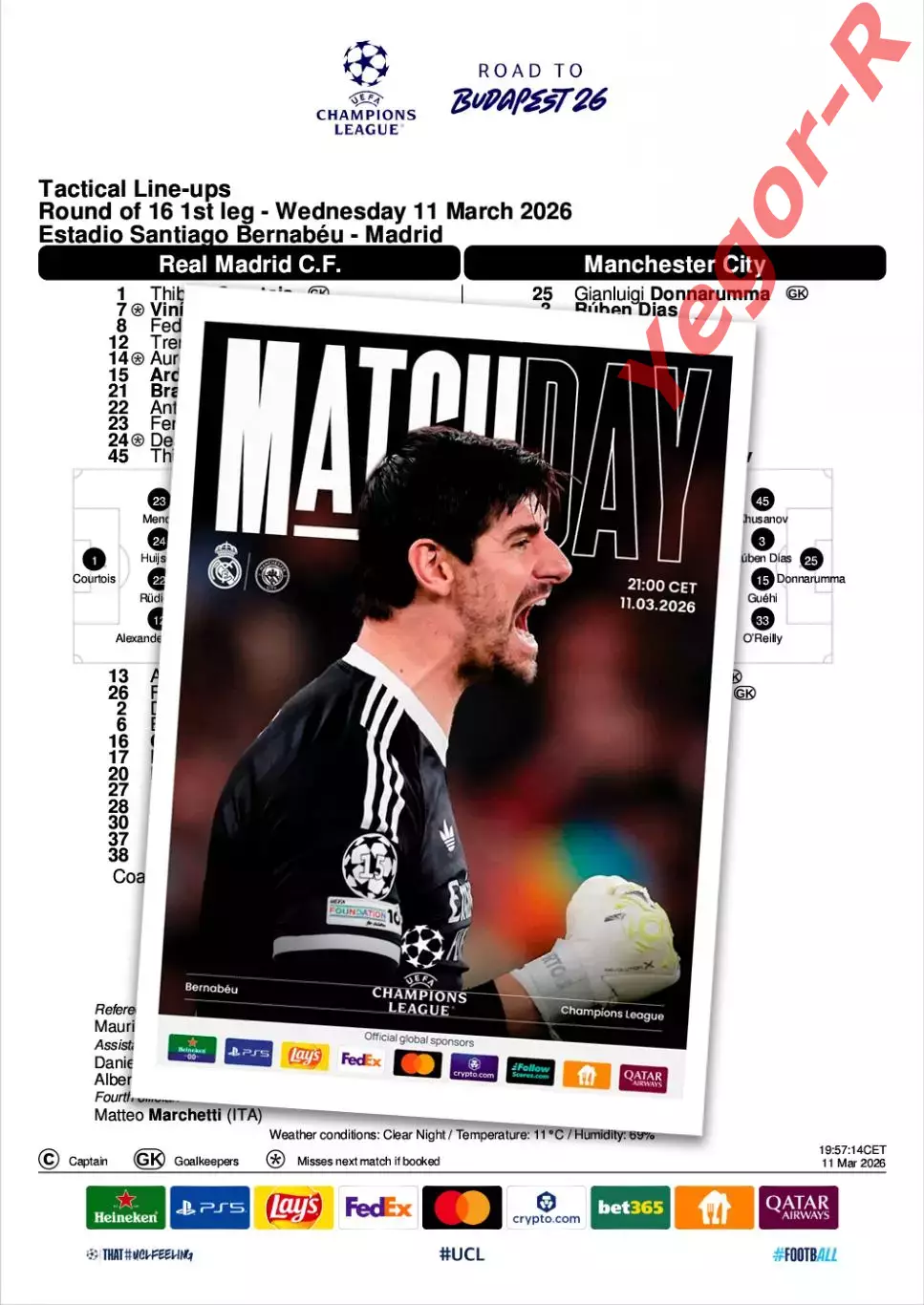 РЕАЛ Мадрид Испания - МАНЧЕСТЕР СИТИ Англия 11 марта 2026 ЛЧ ФАН 16стр + офиц ТШ