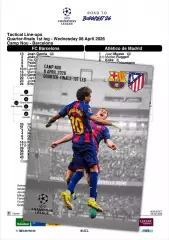 БАРСЕЛОНА- АТЛЕТИКО Мадрид Испания 8 апреля 2026 ЛЧ 1/4 ФАН 12 стр + офиц ТШ