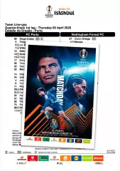 ПОРТО Португалия НОТТИНГЕМ ФОРЕСТ Англия 9 апреля 2026 ЛЕ АНГЛ ФАН 16с + офиц ТШ