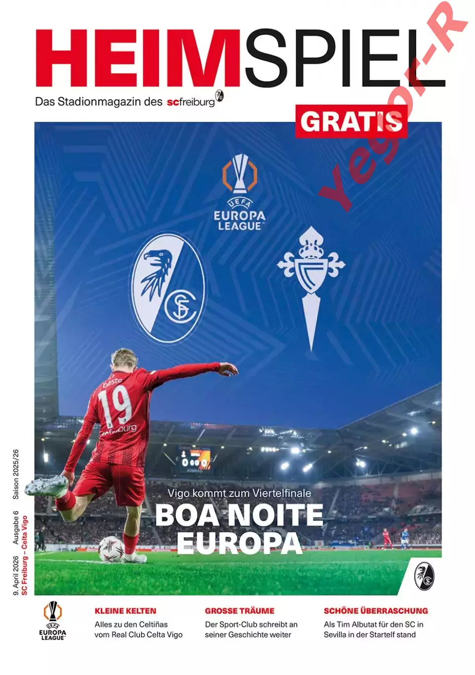 ФРАЙБУРГ Германия - СЕЛЬТА Виго Испания 9 апреля 2026 ЛЕ 1/4 финала ОФИЦИАЛЬНАЯ