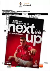 НОТТИНГЕМ ФОРЕСТ Англия - ПОРТО Португалия 16 апреля 2026 ЛЕ ФАН 12стр + офиц ТШ