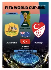№8 АВСТРАЛИЯ - ТУРЦИЯ 13 июня 2026 Чемпионат Мира ФИФА ФАН программа