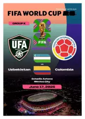 №24 УЗБЕКИСТАН - КОЛУМБИЯ 17 июня 2026 Чемпионат Мира ФИФА ФАН программа
