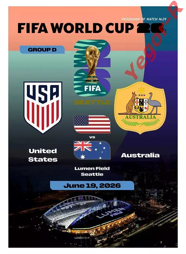 №29 США - АВСТРАЛИЯ 19 июня 2026 Чемпионат Мира ФИФА ФАН программа