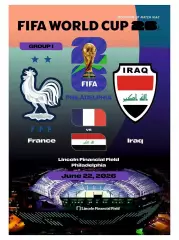 №42 ФРАНЦИЯ - ИРАК 22 июня 2026 Чемпионат Мира ФИФА ФАН программа