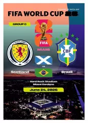 №49 ШОТЛАНДИЯ - БРАЗИЛИЯ 24 июня 2026 Чемпионат Мира ФИФА ФАН программа