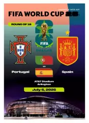 №93 ПОРТУГАЛИЯ - ИСПАНИЯ 6 июля 2026 1/8 финала Чемпионат Мира ФИФА ФАН програм