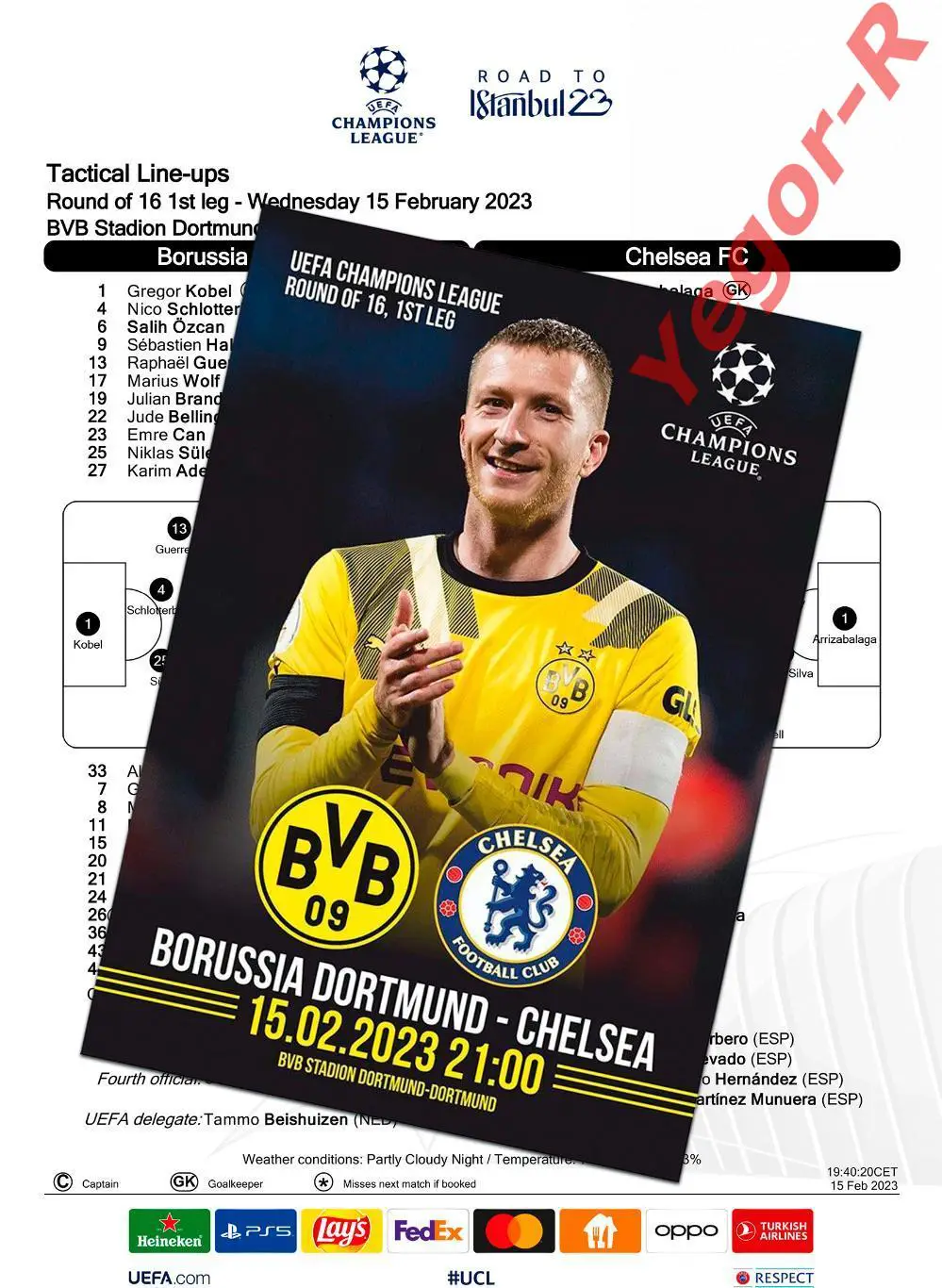 БОРУССИЯ Дортмунд Германия - ЧЕЛСИ Лондон Англия 2023 ЛЧ ФАН 12 стр. + ОФИЦ ТШ