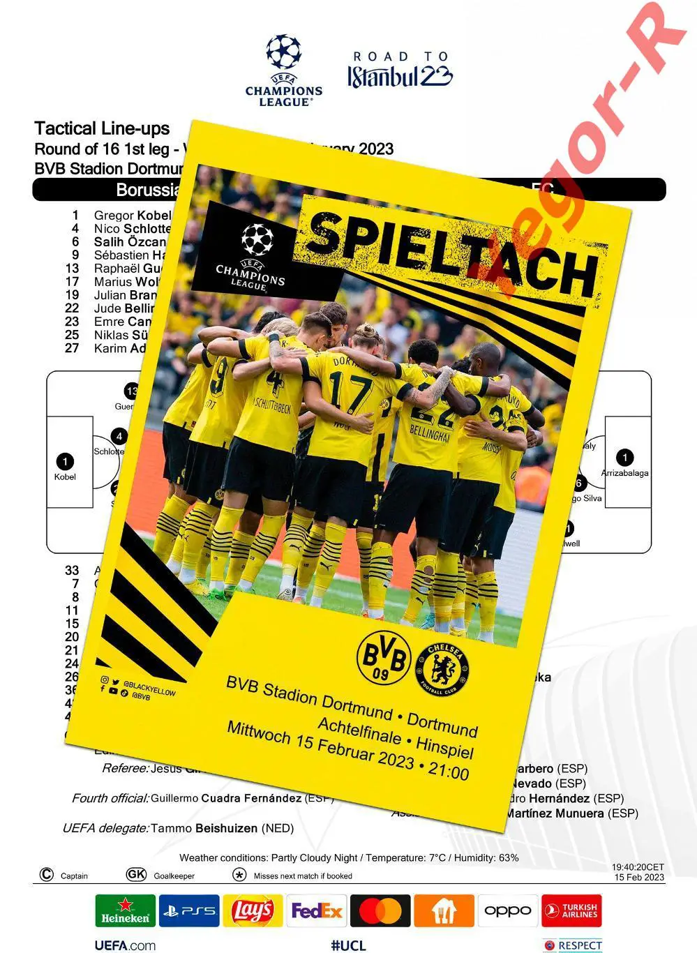 БОРУССИЯ Дортмунд Германия - ЧЕЛСИ Лондон Англия 2023 ЛЧ ФАН 16 стр. + ОФИЦ ТШ