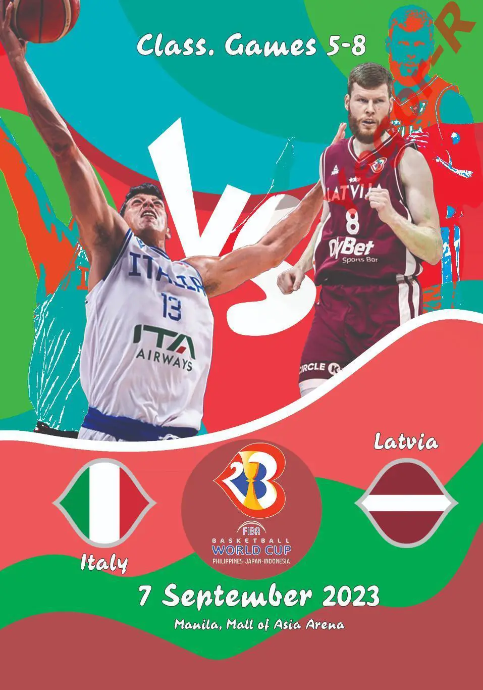 ИТАЛИЯ - ЛАТВИЯ 7 сентября 2023 ФИБА Кубок Мира 5/8 места ФАН программа 12 стр