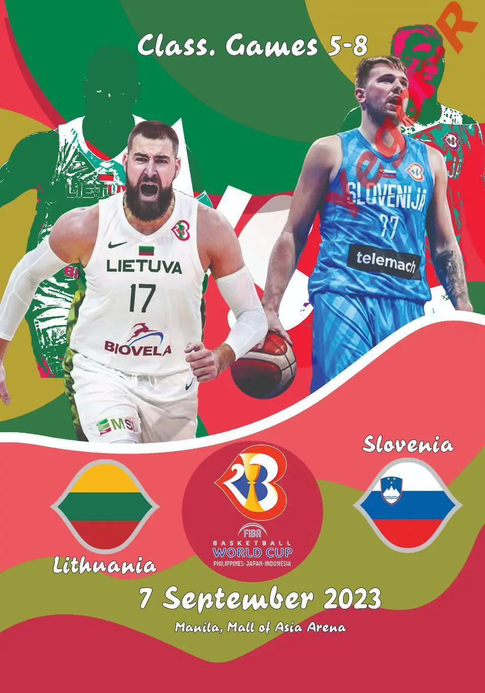 ЛИТВА - СЛОВЕНИЯ 7 сентября 2023 ФИБА Кубок Мира 5/8 места ФАН программа 12 стр