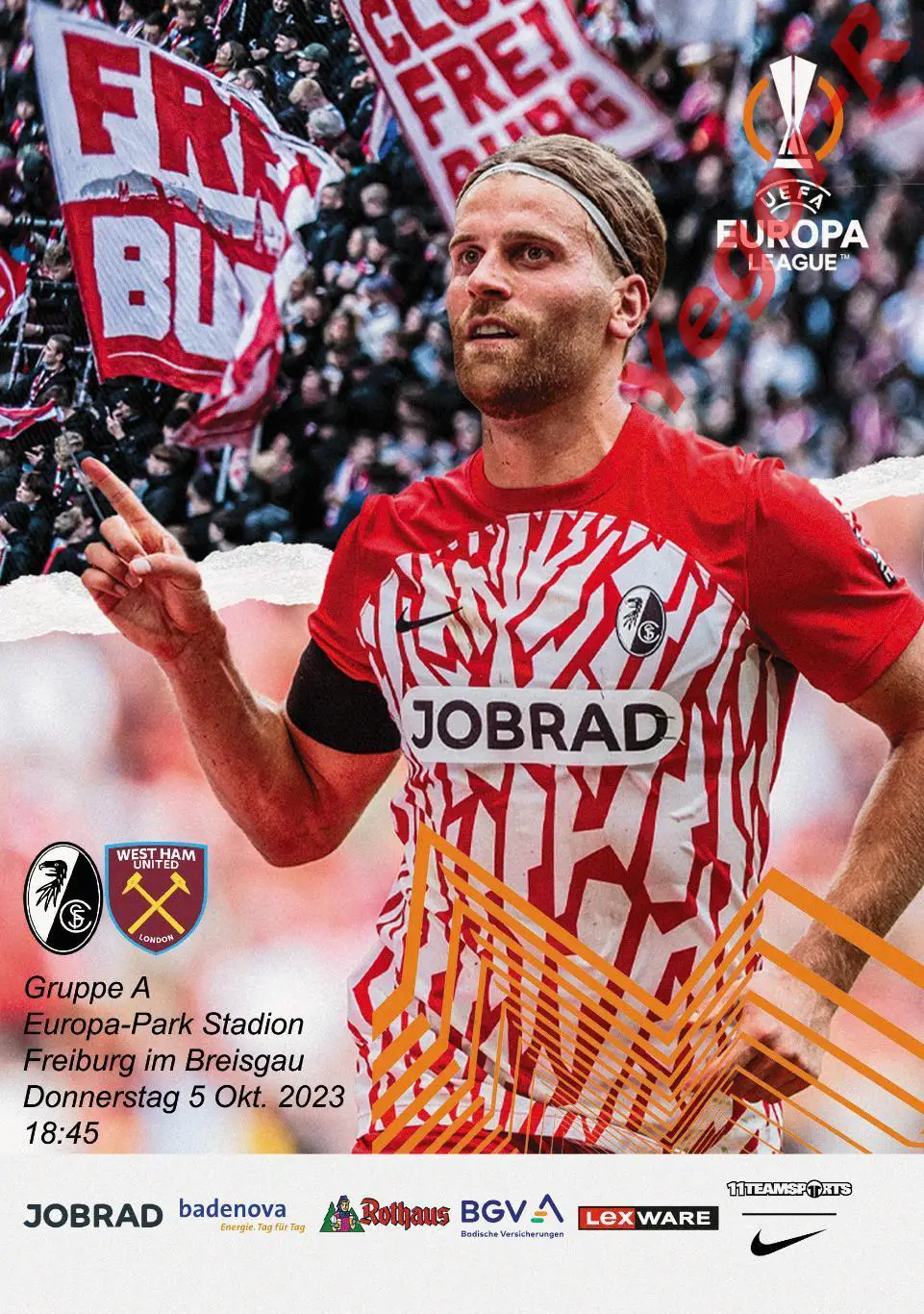 ФРАЙБУРГ Германия ВЕСТ ХЭМ Лондон Англия 5 октября 2023 ЛЕ ФАН 16 стр + ОФИЦ ТШ