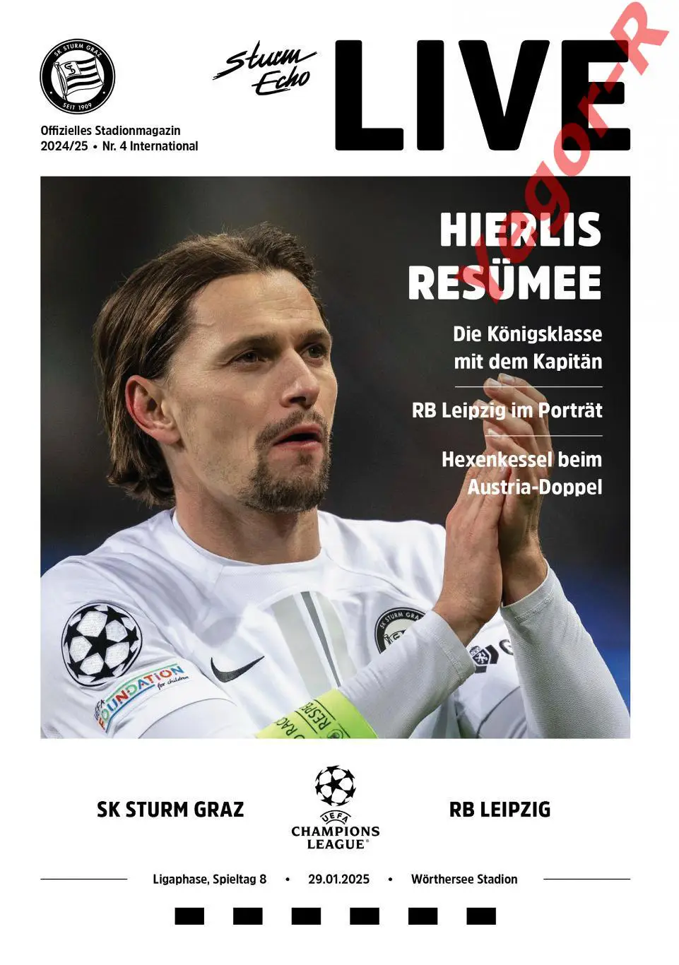 ШТУРМ Грац Австрия - ЛЕЙПЦИГ Германия 29 января 2025 ЛЧ ОФИЦИАЛЬНАЯ