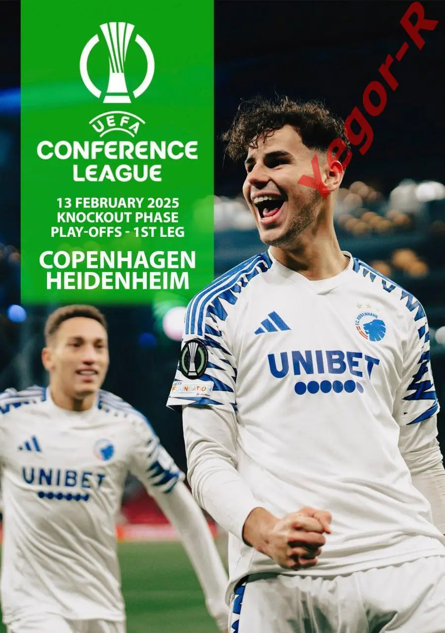 КОПЕНГАГЕН Дания - ХАЙДЕНХАЙМ Германия 13 февраля 2025 ЛК ФАН 12 стр + офиц ТШ 1