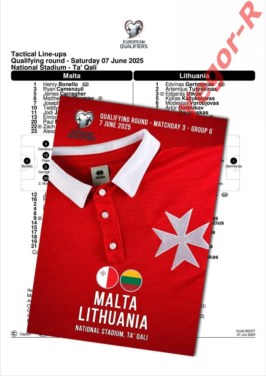 МАЛЬТА - ЛИТВА 7 июня 2025 отб. ЧМ ФАН + ОФИЦИАЛЬНЫЙ ТИМ ШИТ