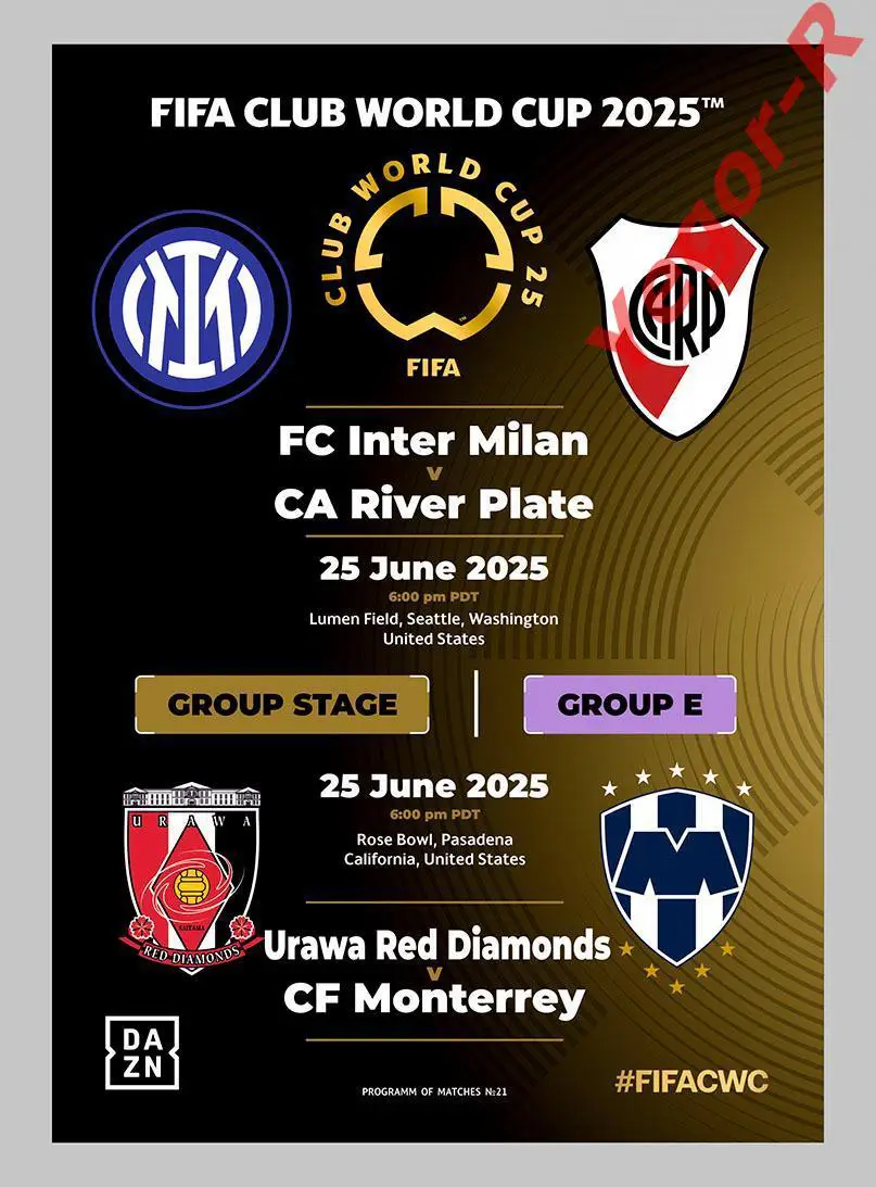 №21 ИНТЕР Милан Италия - РИВЕР ПЛЕЙТ Аргентина 25 июня 2025 Клубный ЧМ