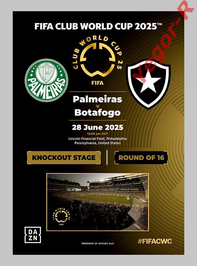 №25 ПАЛМЕЙРАС - БОТАФОГО Рио Бразилия 28 июня 2025 1/8 финала Клубный ЧМ