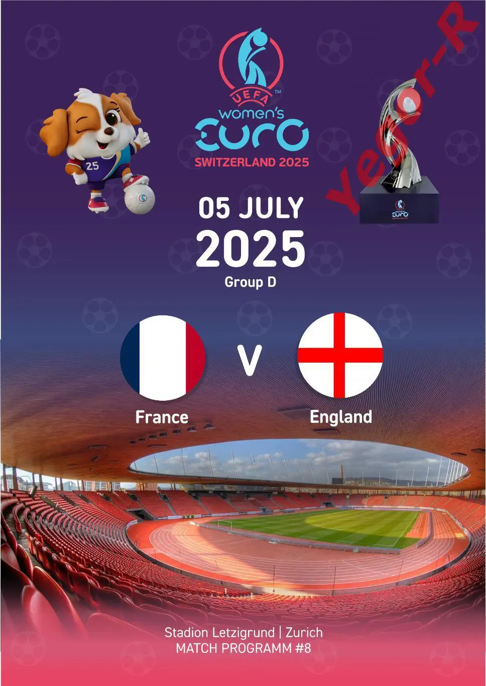 №8 ФРАНЦИЯ - АНГЛИЯ 5 июля 2025 ЕВРО-2025 в Швейцарии ЖЕНЩИНЫ ФАН