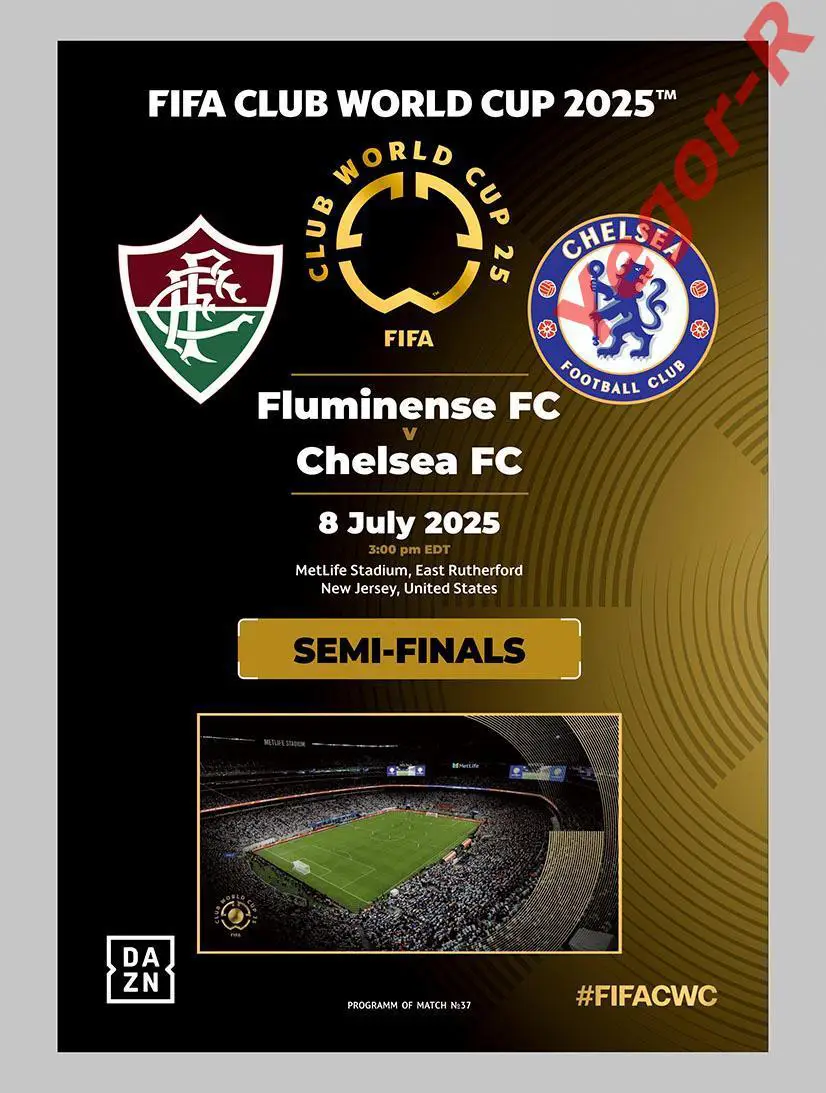 №37 ФЛУМИНЕНСЕ Бразилия - ЧЕЛСИ Лондон Англия 8 июля 2025 1/2 Клубный ЧМ