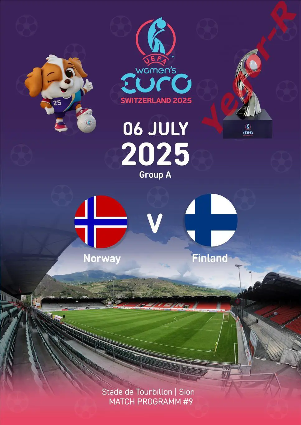 №9 НОРВЕГИЯ - ФИНЛЯНДИЯ 6 июля 2025 ЕВРО-2025 в Швейцарии ЖЕНЩИНЫ ФАН