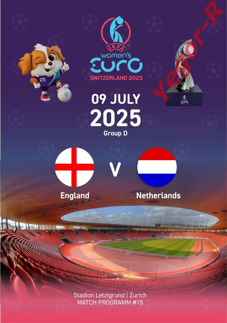 №15 АНГЛИЯ - НИДЕРЛАНДЫ 9 июля 2025 ЕВРО-2025 в Швейцарии ЖЕНЩИНЫ ФАН