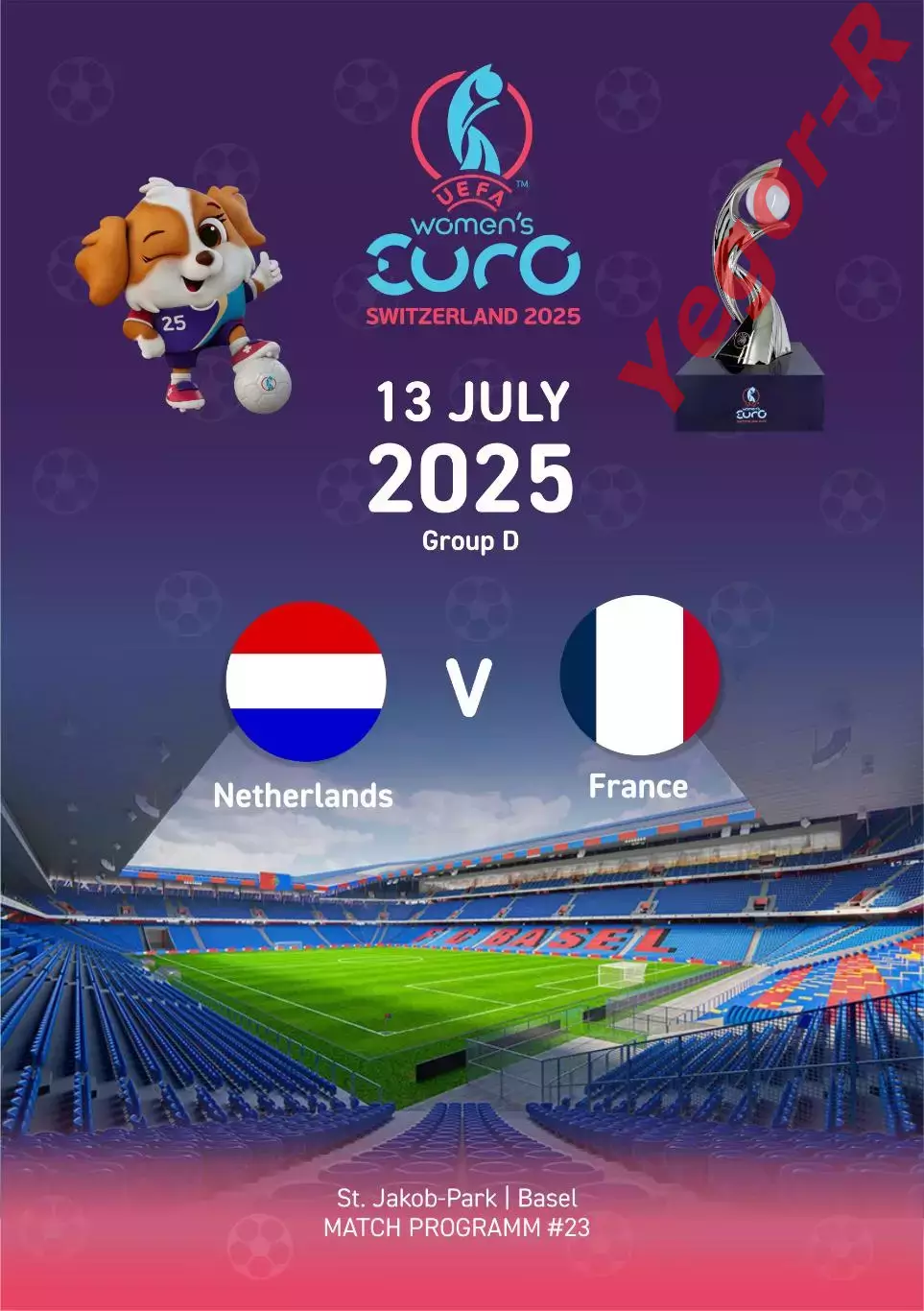 №23 НИДЕРЛАНДЫ - ФРАНЦИЯ 13 июля 2025 ЕВРО-2025 в Швейцарии ЖЕНЩИНЫ ФАН