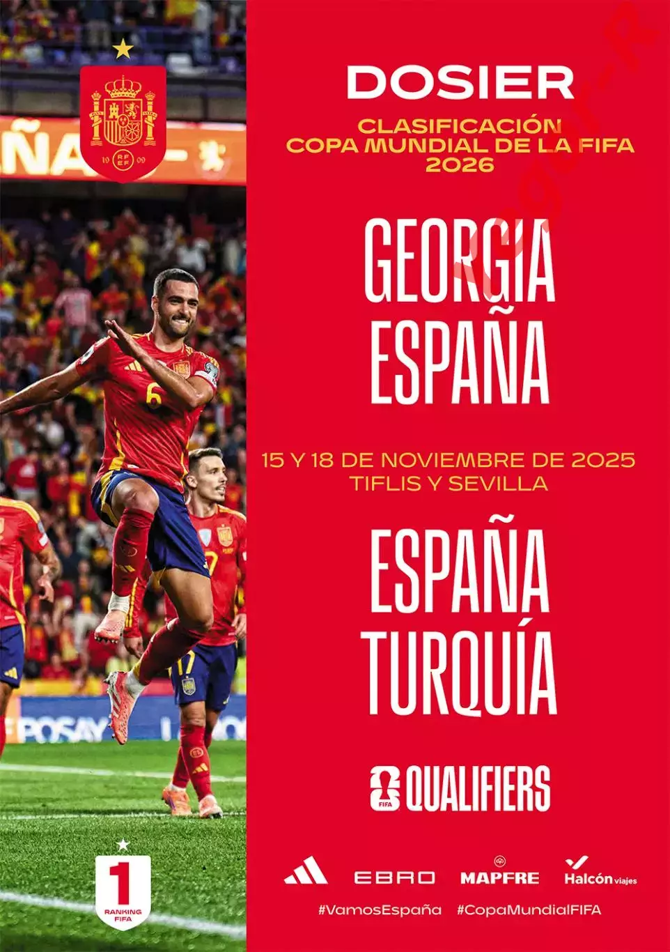ИСПАНИЯ - ГРУЗИЯ (выезд) + ТУРЦИЯ (дом) 15 и 18 ноября 2025 ЧМ ОФИЦИАЛЬНАЯ
