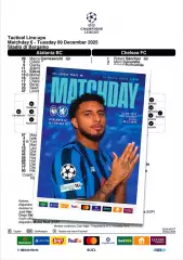 АТАЛАНТА Бергамо Италия - ЧЕЛСИ Лондон Англия 9 декабря 2025 ЛЧ ФАН 16с+ офиц ТШ