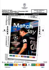 БРЮГГЕ Бельгия - АРСЕНАЛ Лондон Англия 10 декабря 2025 ЛЧ ФАН 16 стр + офиц ТШ