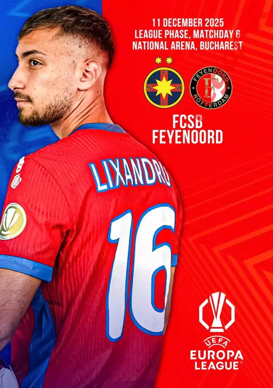 СТЯУА Румыния - ФЕЙЕНООРД Нидерланды 11 декабря 2025 ЛЕ ФАН 12 стр + офиц ТШ