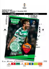 СЕЛТИК Глазго Шотландия - РОМА Рим Италия 11 декабря 2025 ЛЕ ФАН 12стр + офиц ТШ