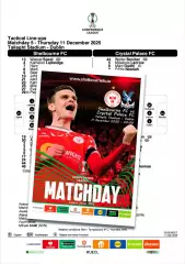 ШЕЛБУРН Ирландия - КРИСТАЛ ПЭЛАС Англия 11 декабря 2025 ЛК ФАН 16 стр + офиц ТШ