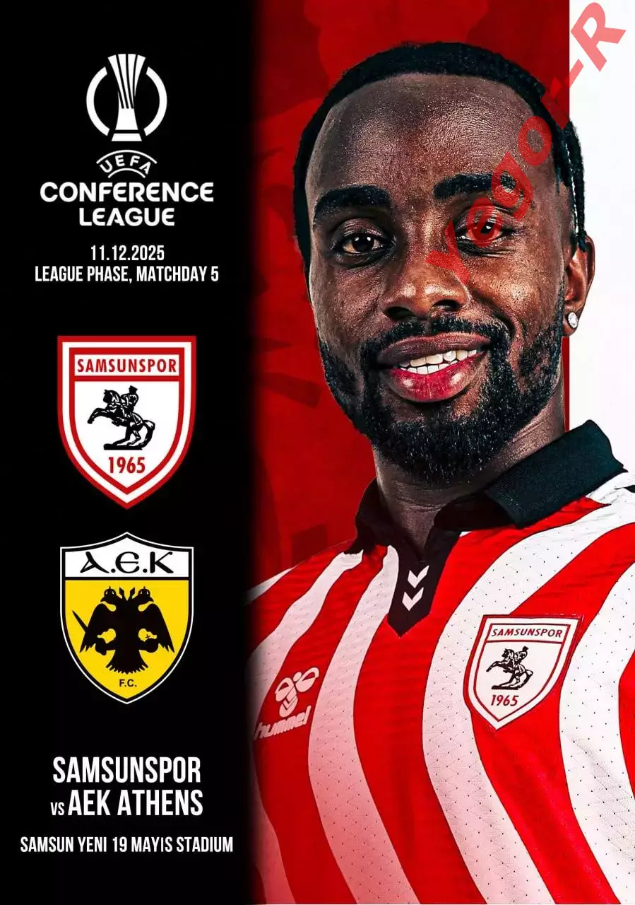 САМСУНСПОР Турция - АЕК Афины Греция 11 декабря 2025 ЛК ФАН 12 стр + офиц ТШ