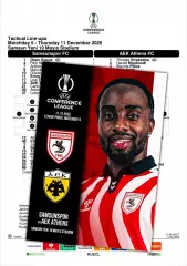 САМСУНСПОР Турция - АЕК Афины Греция 11 декабря 2025 ЛК ФАН 12 стр + офиц ТШ