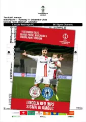 ЛИНКОЛЬН Гибралтар - СИГМА Оломоуц Чехия 11 декабря 2025 ЛК ФАН 12 с + офиц ТШ