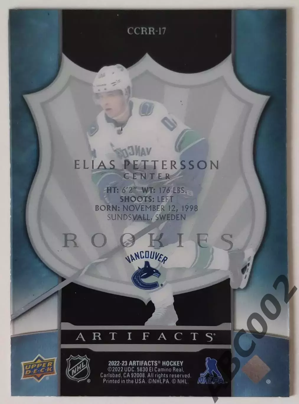 Карточка НХЛ / Elias Pettersson / Rookies / Canucks 1