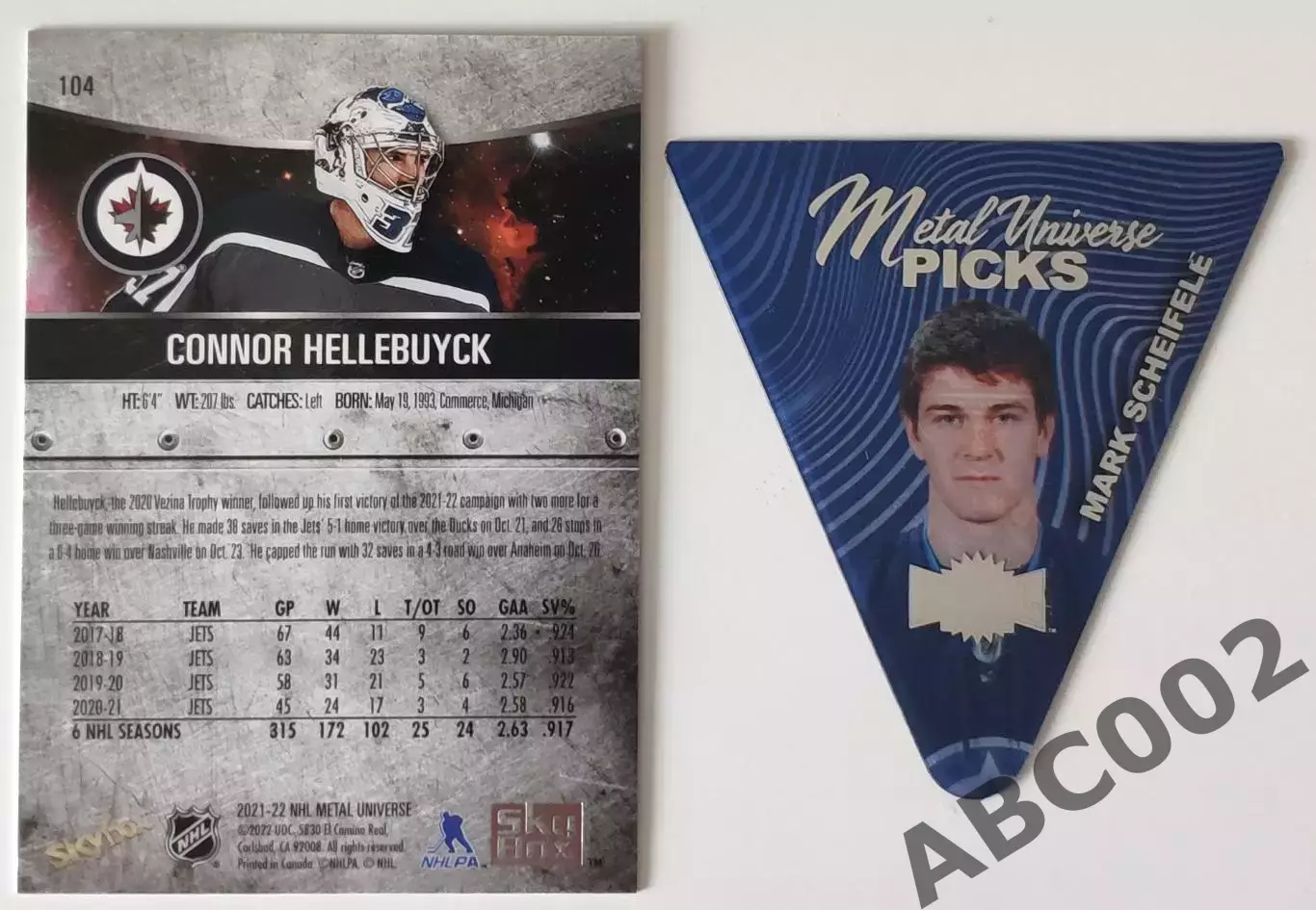 Карточка НХЛ / Connor HelleBuyck / Winnipeg 1