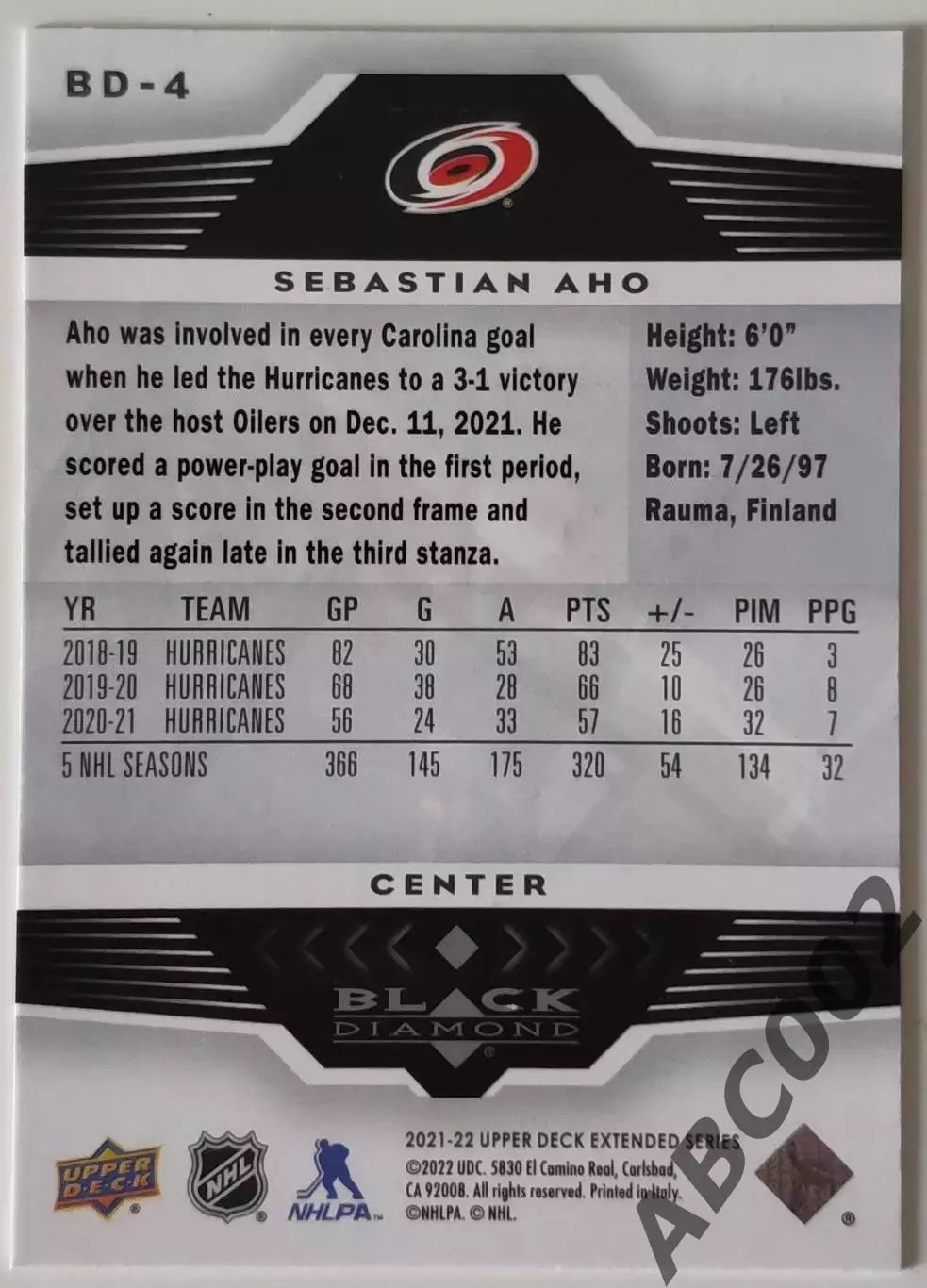 Карточка НХЛ / Sebastian Aho / Rookie Gems 1
