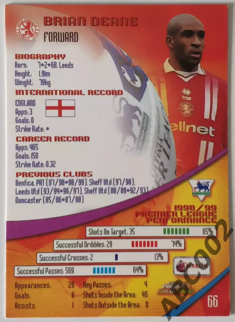 АПЛ / Brian Deane / Middlesbrough / Merlin Premier Gold 1