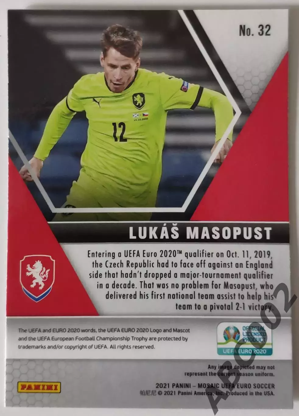 Сборная Чехии / Lukas Masopust / Футбол / Panini Mozaic 1