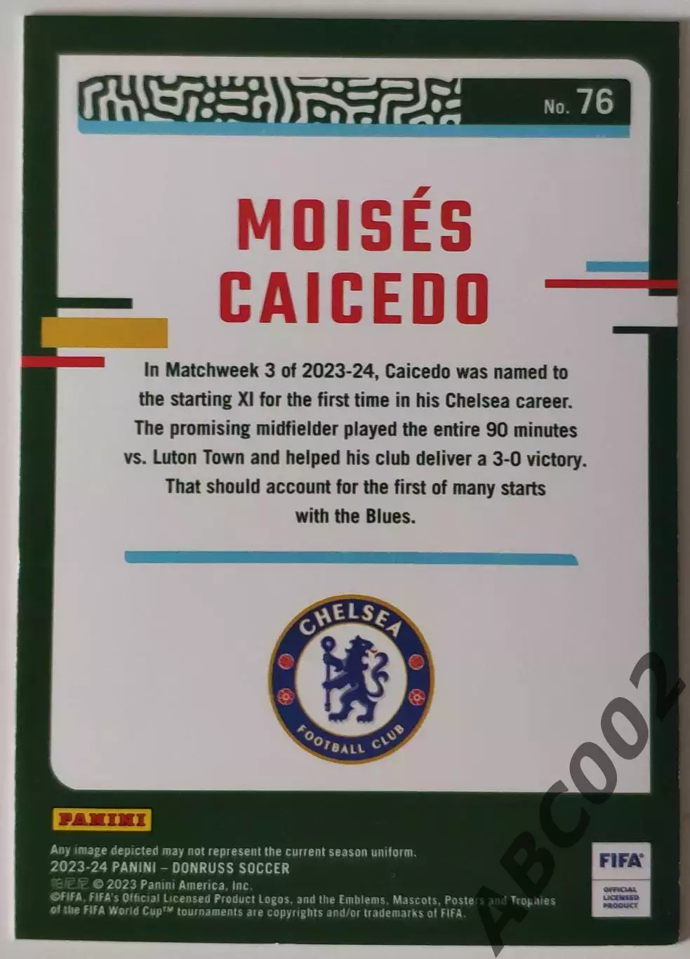 АПЛ / Moises Coicedo / Chelsea / Panini Donruss 1