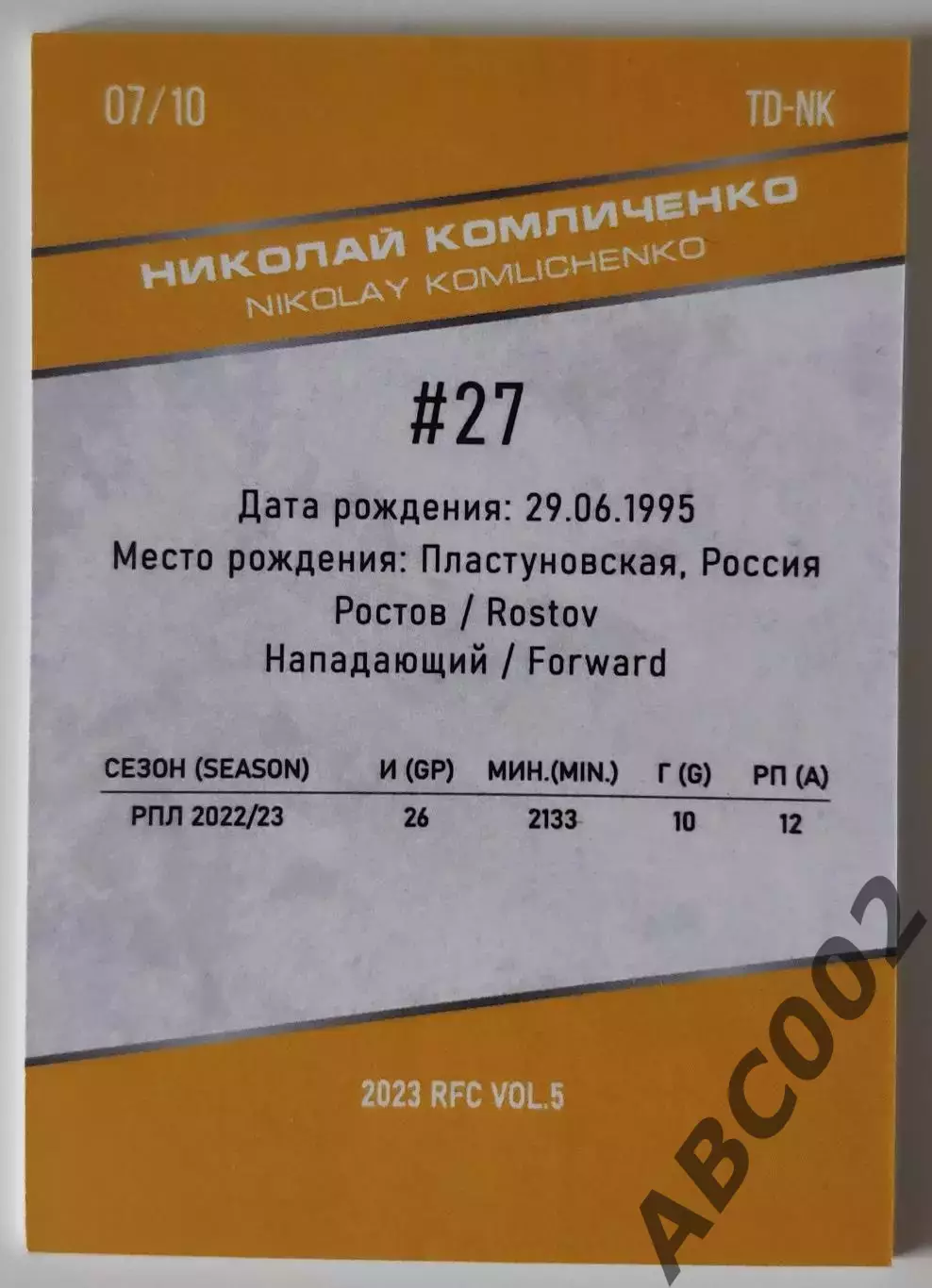 Тренировочный день / Николай Комличенко / 7 из 10 / ФК Ростов / РПЛ 1