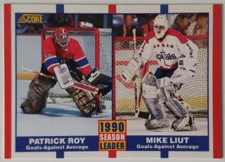 Карточка НХЛ / Patrick Roy - Mike Liut / Canadiens - Capitals / Score