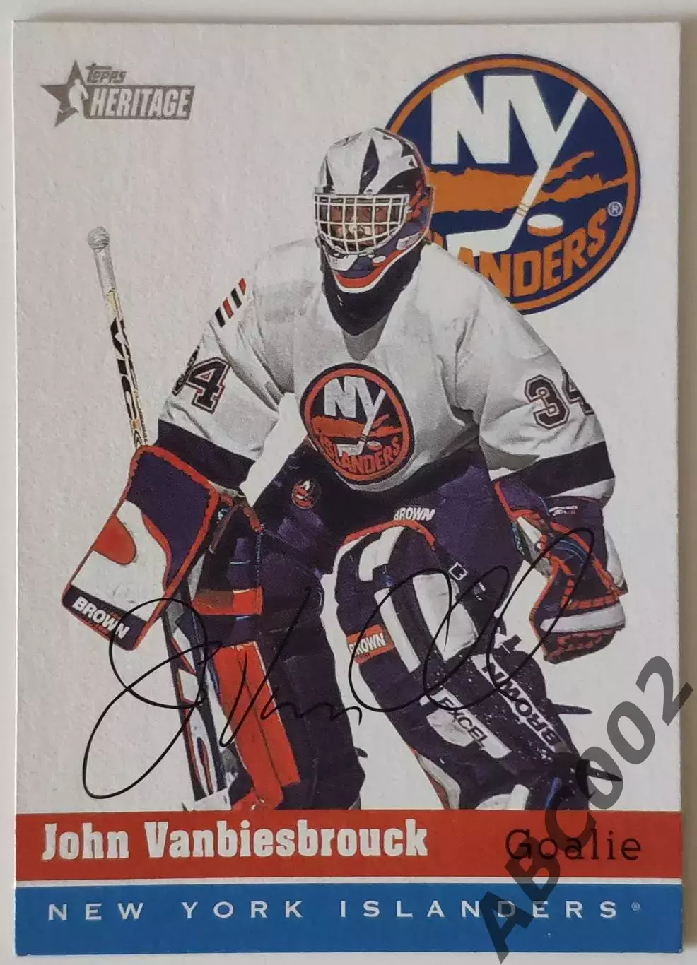 Карточка НХЛ / John Vanbiesbrouck / Islanders / Heritage