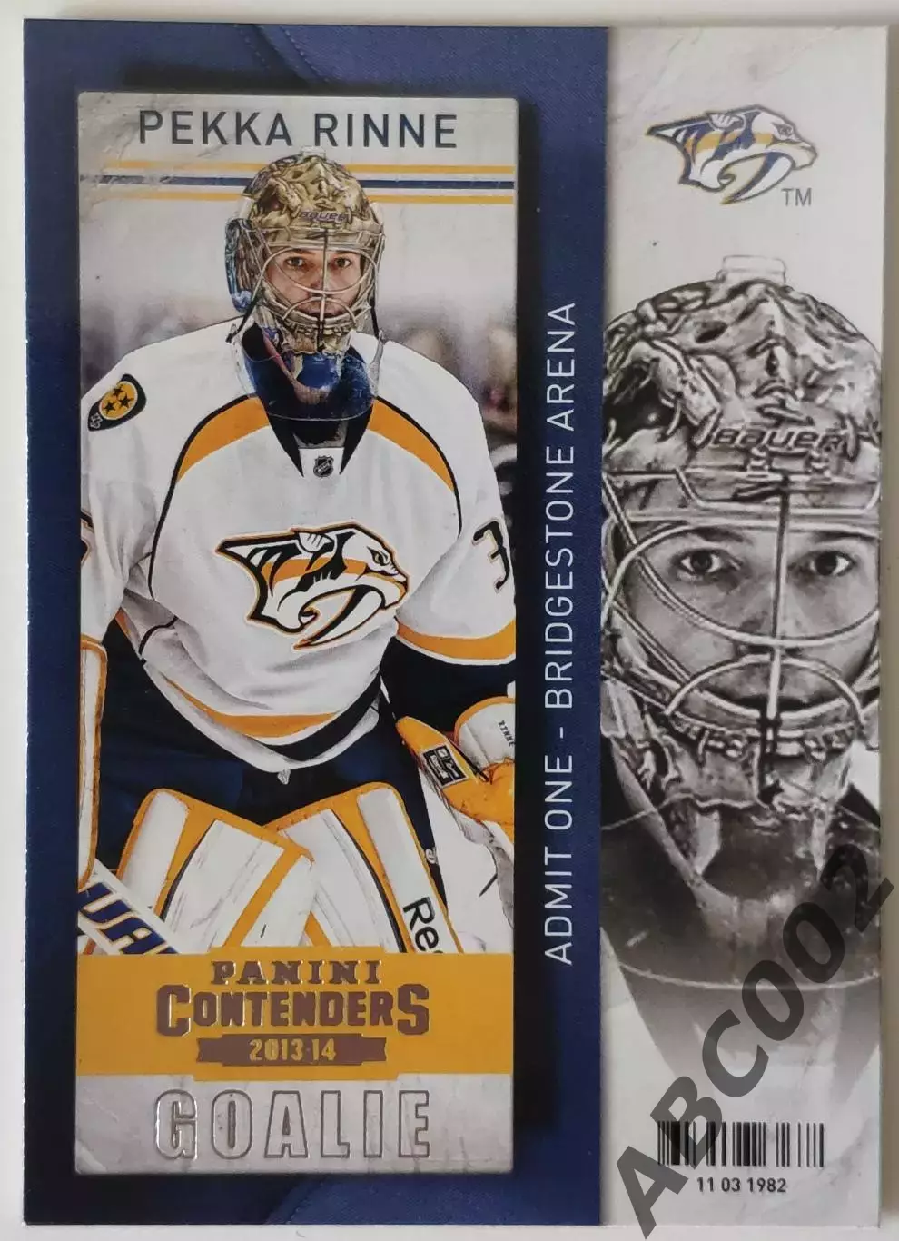 Карточка НХЛ / Pekka Rinne / Nashville / Contenders