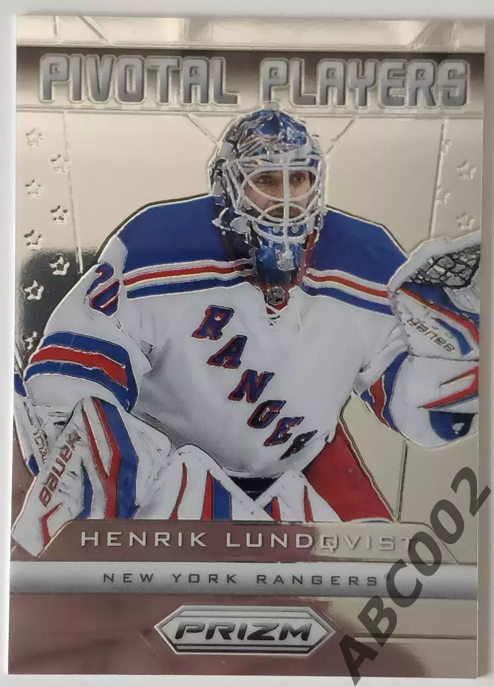 Карточка НХЛ / Henrik Lundqvist / Rangers / Prizm
