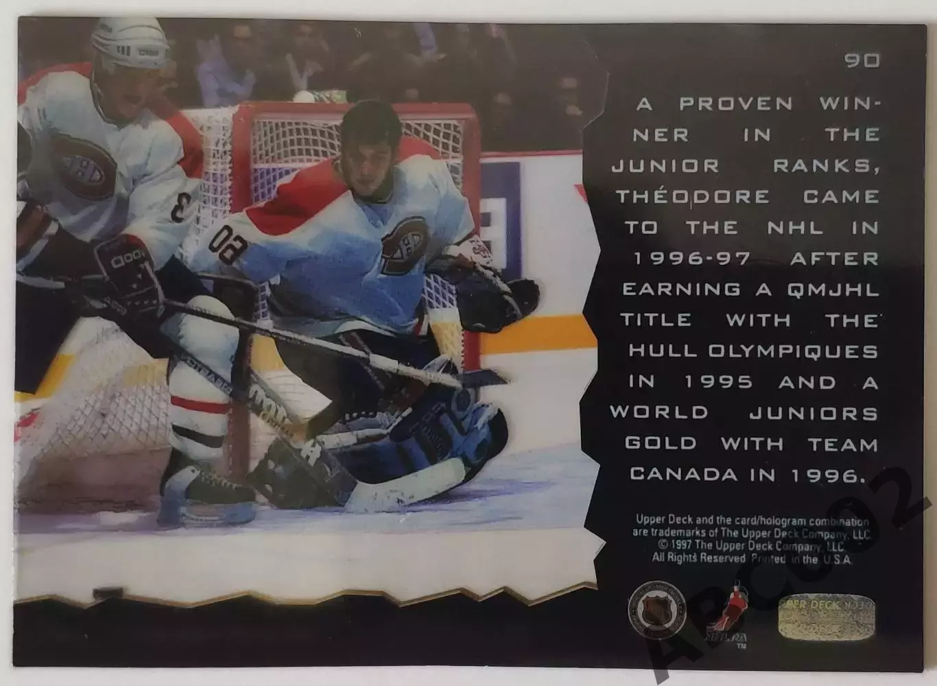 Карточка НХЛ / Jose Theodore / Canadiens 1