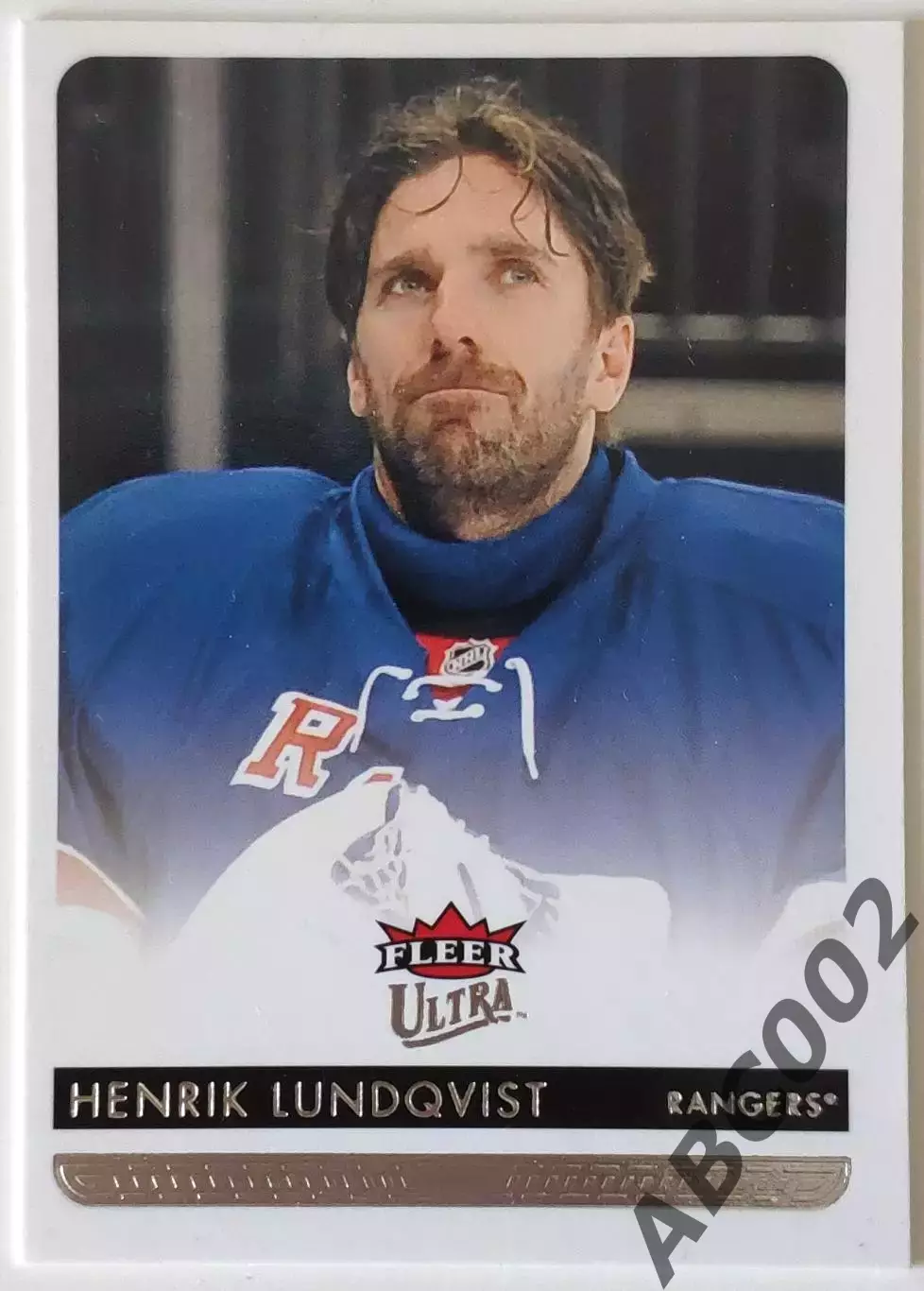Карточка НХЛ / Henrik Lundqvist / Rangers / Fleer