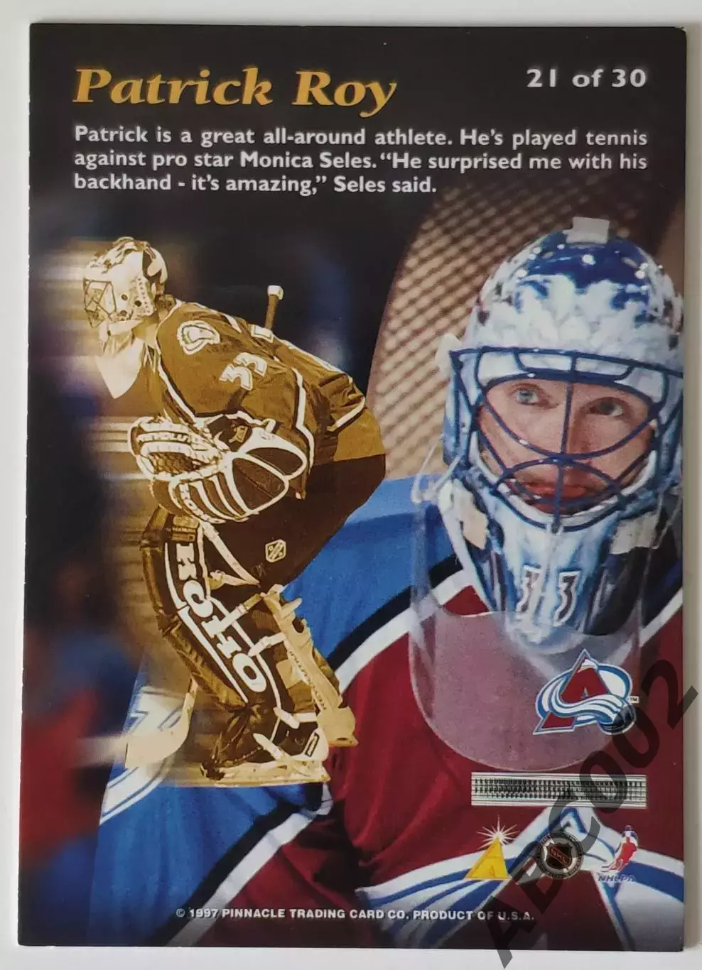 Карточка НХЛ / Patrick Roy / Colorado / Pinnacle Mint 1