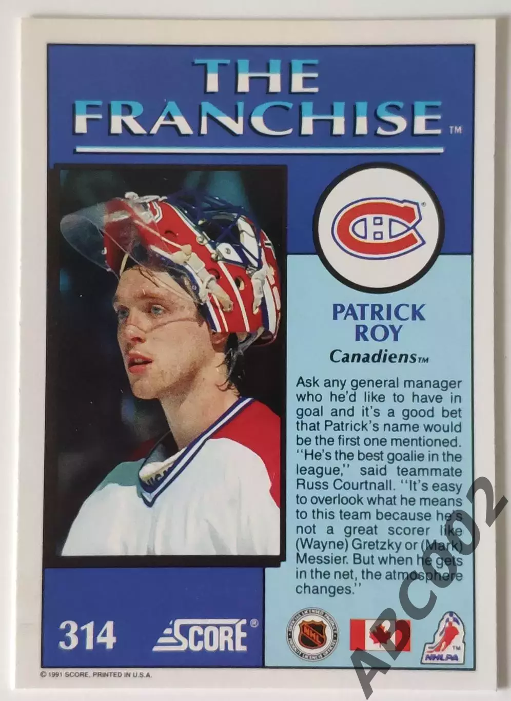 Карточка НХЛ / Patrick Roy / Canadiens / The Franchise 1